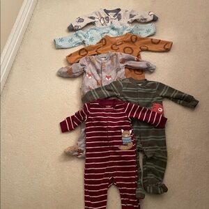 Set of 6 Carters Footie PJs - Multicolor